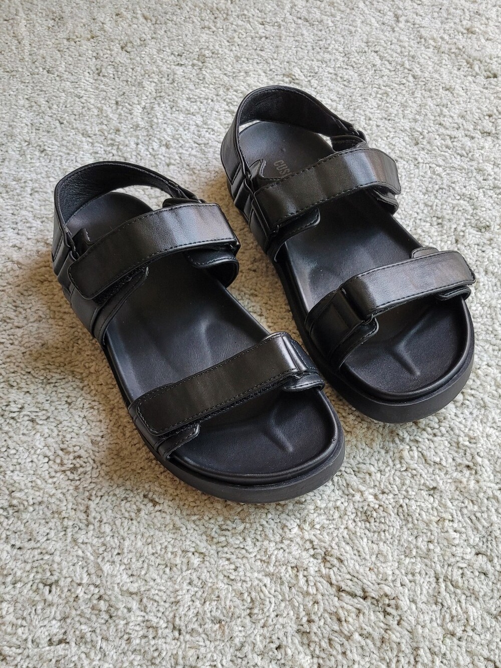 A Hot Look Chunky Strapped Sandals Black Great Condition VERY  comfortable 7 1/2